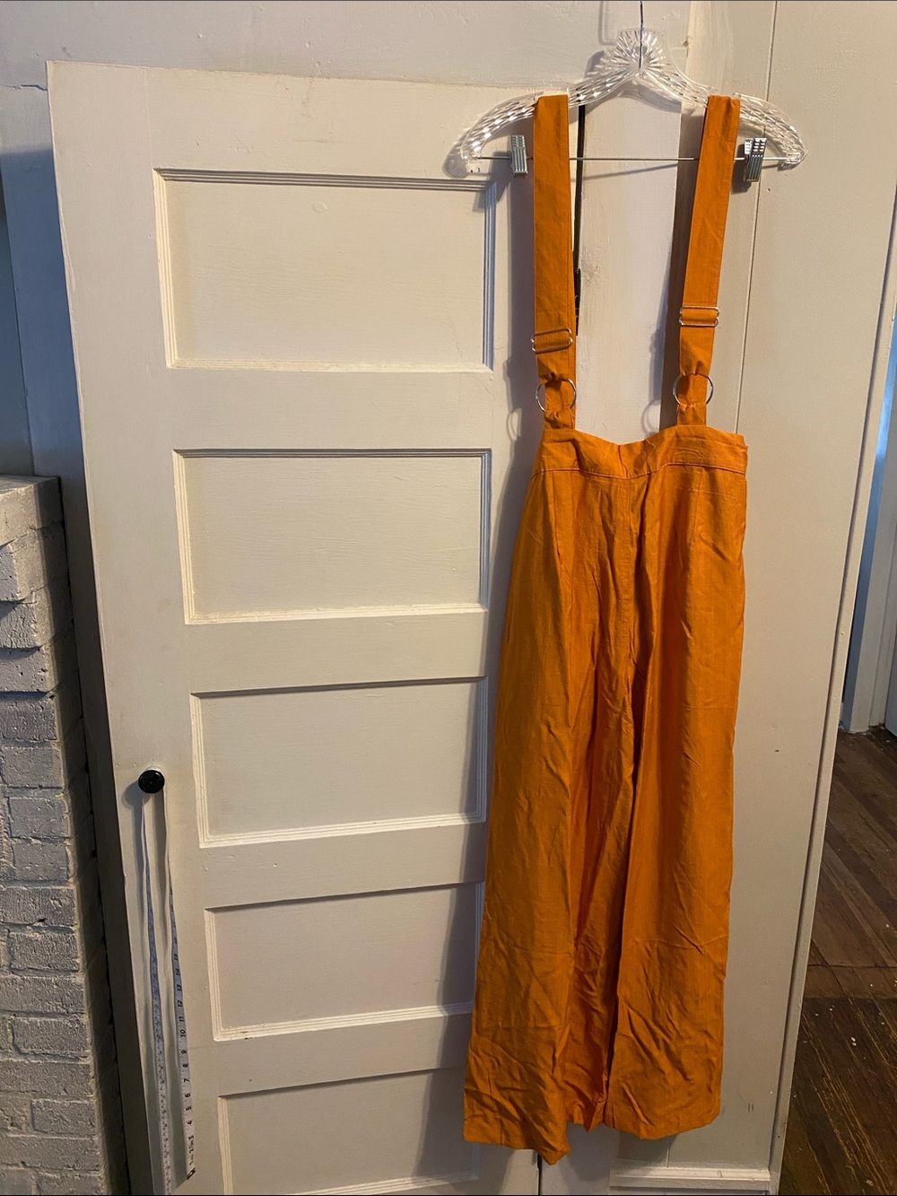 Wide Leg Suspender Jumpsuit in Mustard